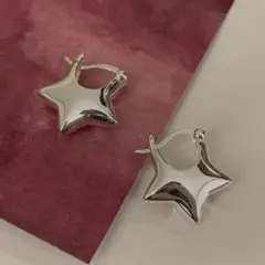 スターピアス　 星　フープピアス　ワンタッチ