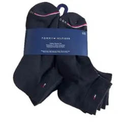 TOMMY HILFIGER レディース 靴下 6足セット 黒 クォーター丈