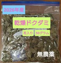 無農薬　2026年乾燥ドクダミ　花入り　50グラムのサムネイル