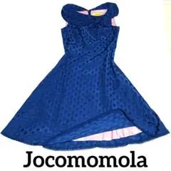 【美品】 Jocomomola ノースリーブ　ロングワンピース　ネイビー　ドット