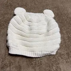 ZARA クマ耳付きニット帽子 ホワイト