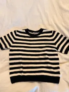H&M ボーダー　半袖ニット　セーター M