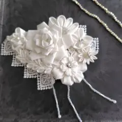 No46つまみ細工 髪飾り 成人式 卒業式 発表会 お茶会 振袖 着物 浴衣