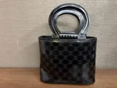 CELINE エナメルハンドバッグ　マカダム