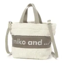 niko and… オリジナルボア ロゴトートバッグ ショルダーバッグ