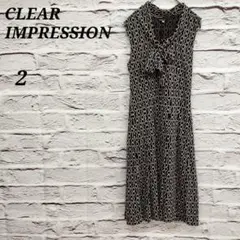 クリアインプレッション 【2】 ノースリーブワンピース リボンタイ チェーン柄