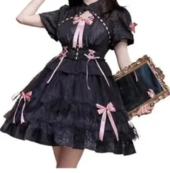 【3点セット】ゴスロリワンピース・ツインテールセット【地雷系】