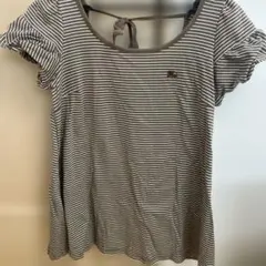 BURBERRY BLUELABEL ストライプフリル袖 Tシャツ★サイズ38