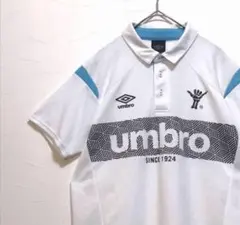 umbro アンブロ 半袖 ポロシャツ M ホワイト ロゴプリント 古着