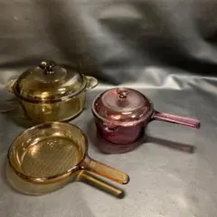 未使用⭐️岩城硝子 VISION 片手鍋セット　クランベリー Yahoo!オークション -「vision クランベリー」の落札相場・落札価格