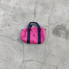 POLO Ralph Lauren ミニボストンバッグ ピンク ネイビー