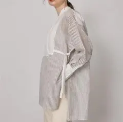 美品 パブリックトウキョウ シアーストライプドレスシャツ Fのサムネイル
