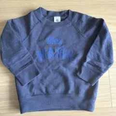 プチバトー 刺繍入りダークブルートレーナー 95cm