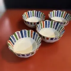 清水焼　清秀　小鉢　多色花形　(274-1) 4個セット