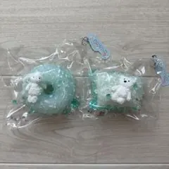 【未使用】SAKURA 公式 うさぎドーナツ ビーズしゃりしゃりクマまくら2点のサムネイル