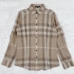 美品 BURBERRY LONDON メガチェック 長袖シャツ ベージュ 38のサムネイル