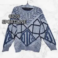 【GIO'S SPORTLINE】ニットセーター 柄物 ブルー系 サイズフリー