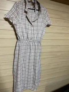 OLIVE des OLIVE チェック柄 半袖シャツワンピース