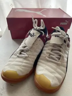 送料込み価格Puma フットサルシューズ ホワイト/レッド/ネイビー