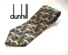 高級ハイブランドネクタイ　DUNHILL ダンヒル 船柄 イタリア製