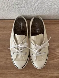 【converse】オールスターアイボリー コーデュロイ スニーカー21.5cm