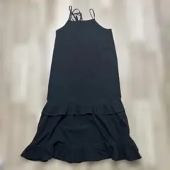 earth music&ecologyブラックキャミワンピース フリル付き