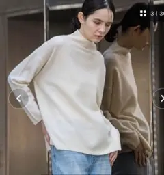 ラエフ 【手洗い可能】MUSIC12Gハイネックニット　オフホワイト