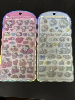 cotton puffyシール 2シートセット　キティ　シナモロール