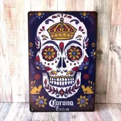 ブリキ看板☆コロナ CORONA カルベラ スカル 377