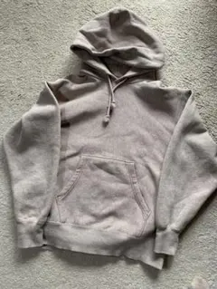 GUメランジベージュスウェットパーカー フード付き