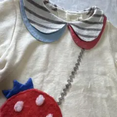 BABY CHEERいちごアップリケ付き長袖カットソー