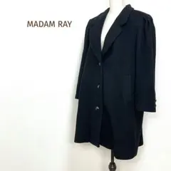 【マダムレイ】高級　カシミヤ　コート(M)日本製　キュプラ　冠婚葬祭　ブラック