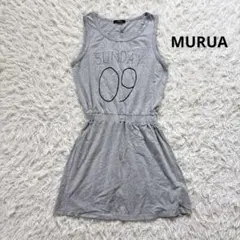 MURUA ノースリーブミニワンピース グレー Free
