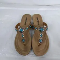 【23.0cm】MINNETONKA ミネトンカトングサンダル ターコイズのサムネイル