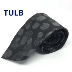 TULB ネクタイ　黒　ミッキーマウス風ドット柄　シルク100％　日本製