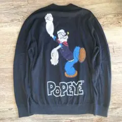 H&M POPEYE ポパイ ニット セーター ブラック 薄手　コットンニット