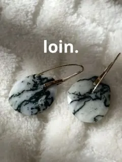 ★loin.★ロワンgreen jasper pierced earrings