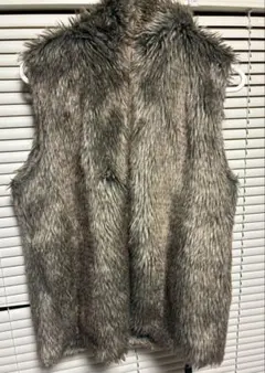 COMME CA ISMファー ベスト フード付き y2k グランジ M