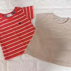 ベビー キッズ tシャツ 2点セットpolo バースデイ しまむら 70.80