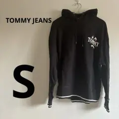 美品✨TOMMY JEANS 【S】 黒 ブラック パーカー トミー