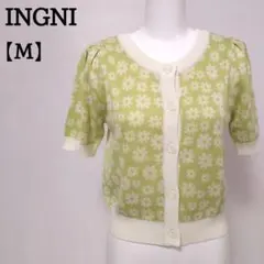 INGNI 花柄 ニットカーディガン M パフスリーブ リブ クロップド 4のサムネイル