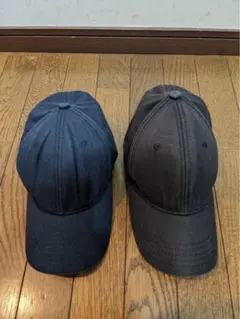 キャップ　ネイビー・ブラック　2点セット