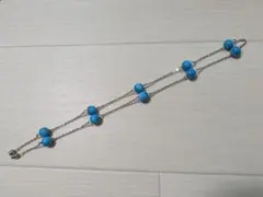 磁気ネックレス　ターコイズブルー　シルバー