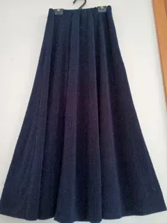 社交ダンスネイビー ロングスカート レッスンウェア　ラメ入り