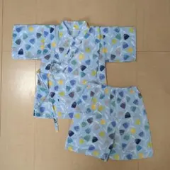 甚平 青色 葉柄 100cm 男の子 夏祭り 浴衣