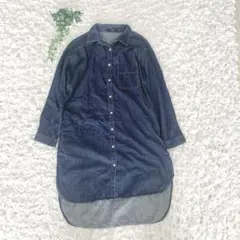 ショコラフィネローブ デニムシャツワンピース F インディゴ 綿100%