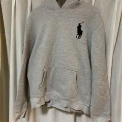 ポロスタイル フード付きパーカー グレー