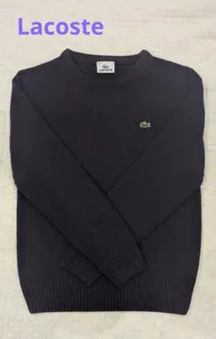 Lacoste ダークパープルクルーネックニット
