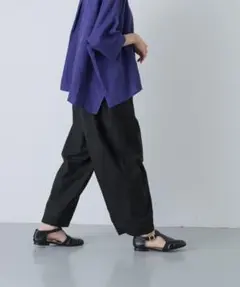 新品タグ付き かぐれ コットンリネンボリュームパンツ アーバン