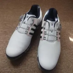 美品アディダス adizero ホワイト ゴルフシューズ 女性・少年用としても